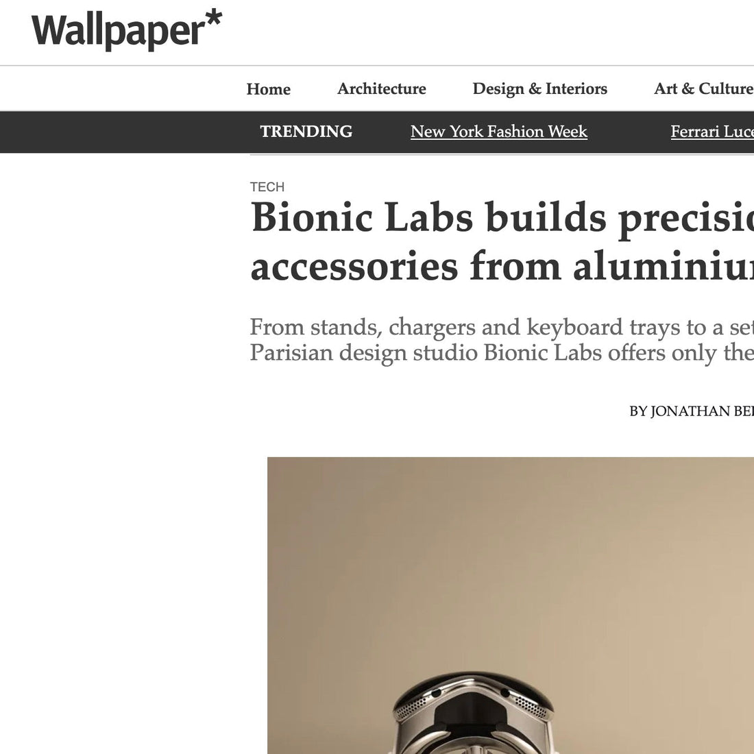 Bionic Featured in Wallpaper - BIONIC